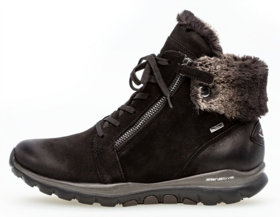 Gábor 76866.47 - Fekete Olajozott Nubuk Bőr