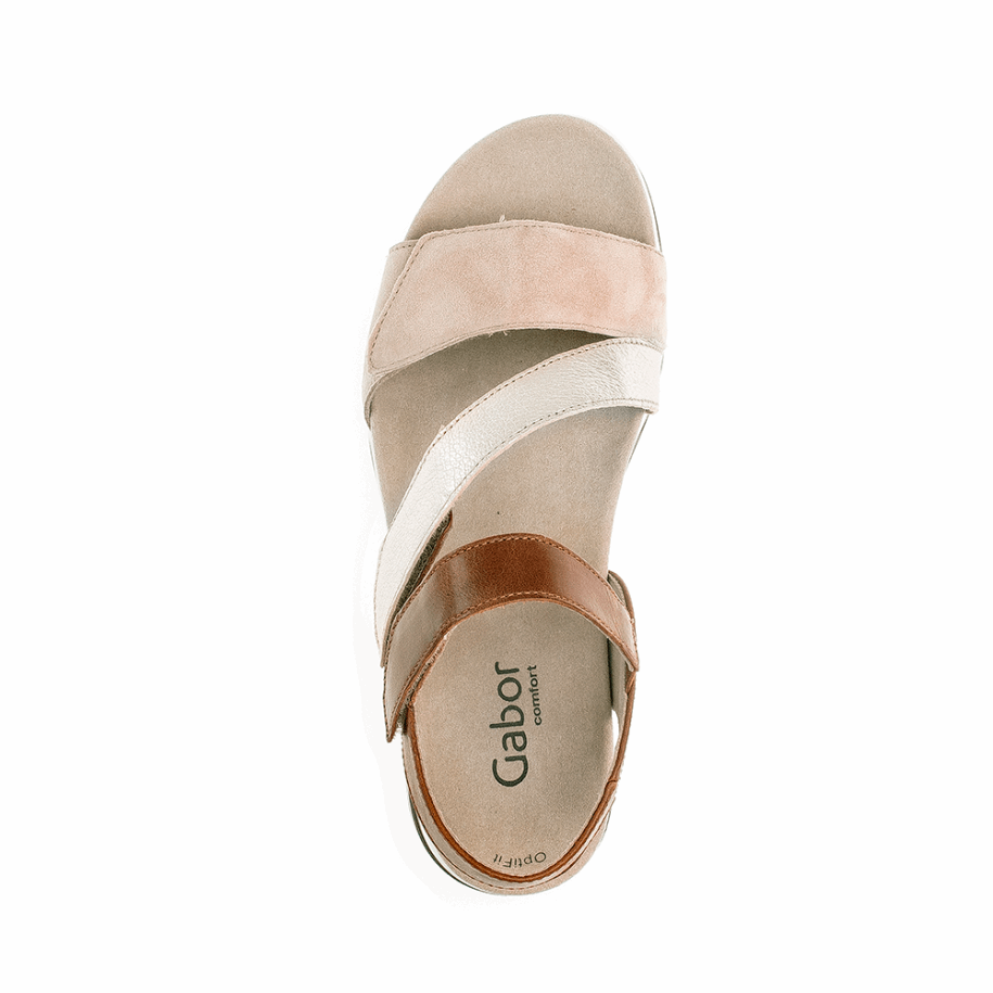 Gabor Karamell/arany/rosa Bokapántos Szandál
