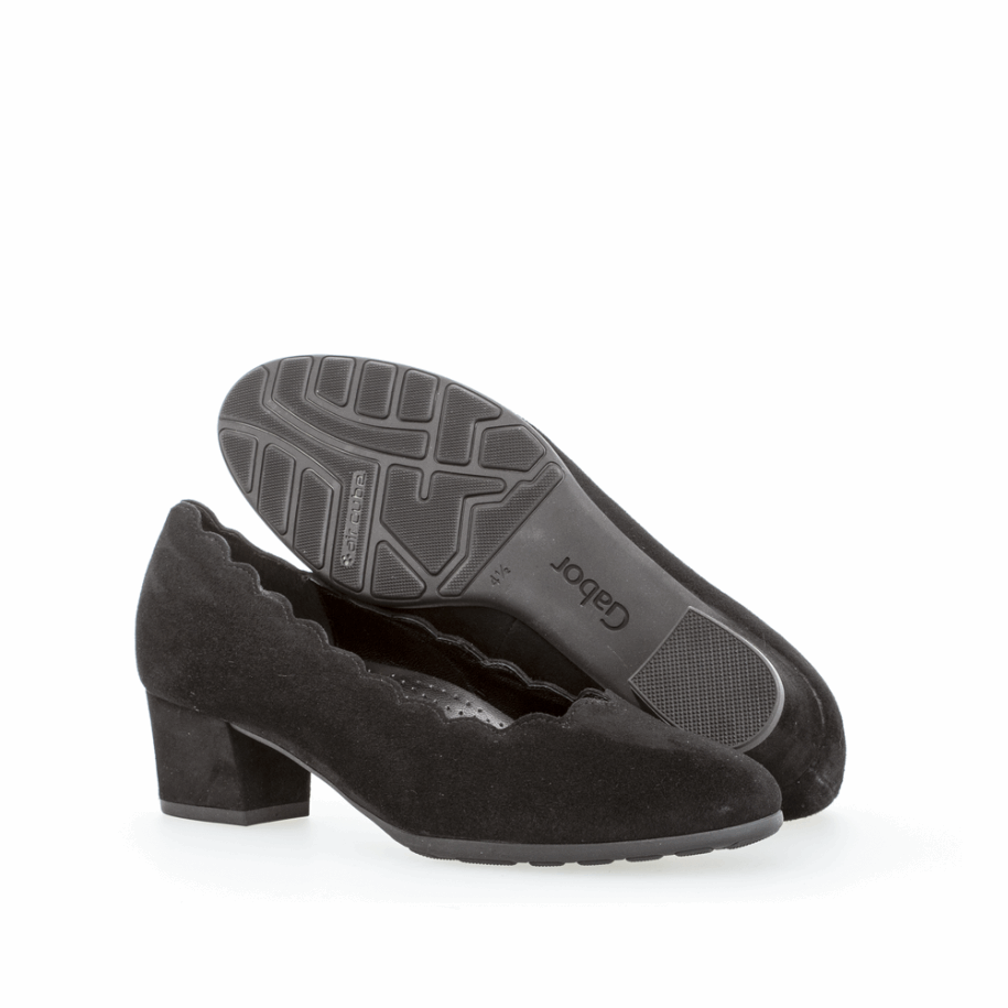 Csipkés Vamp Pump Gabor Fekete