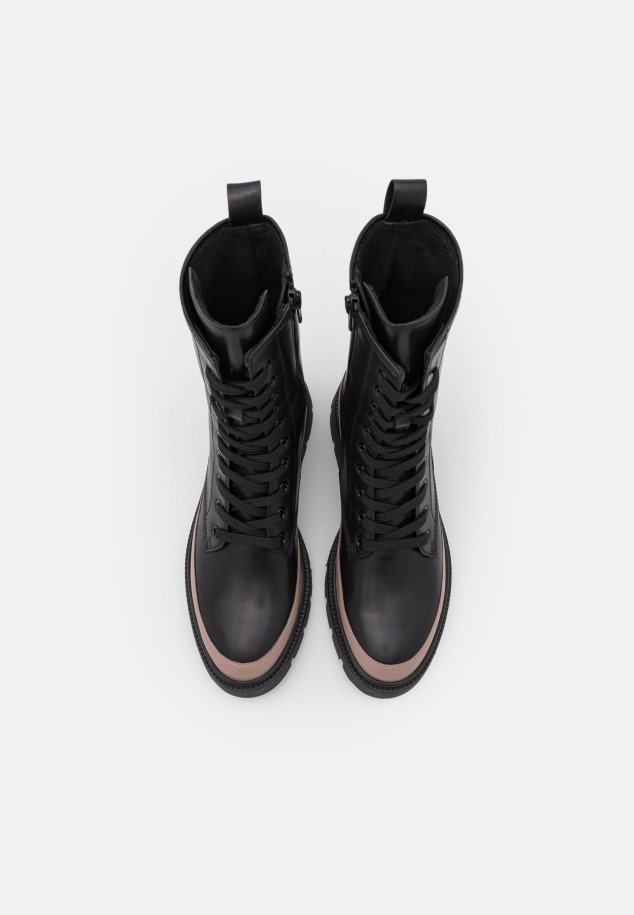 Sötét Meztelen Gabor Fűzős Bokacsizma