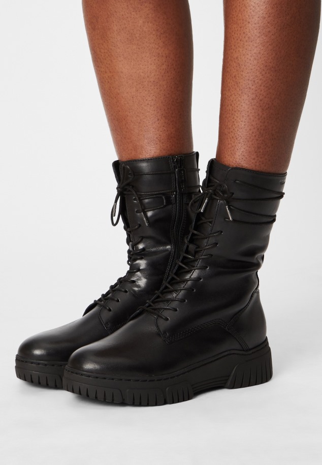 Női Platform Bokacsizma Fekete Gabor