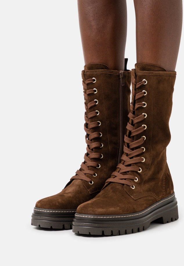 Gábor Sötétrózsa/panna Fűzős Bokacsizma