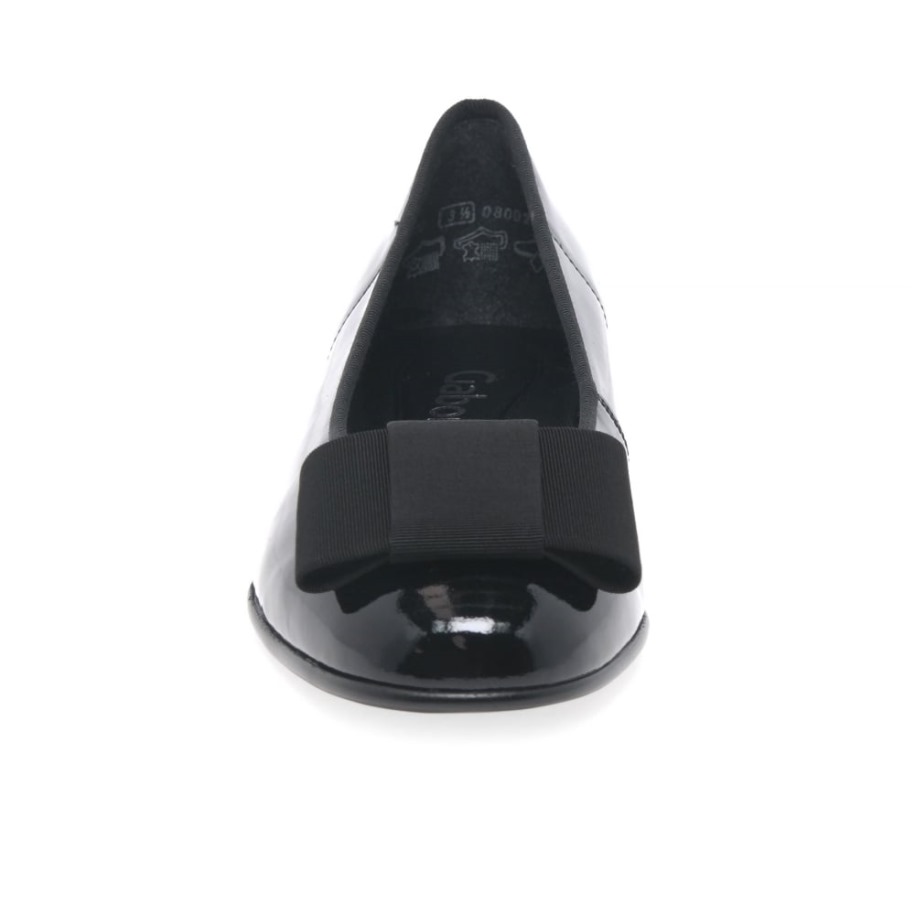 Fekete Patent Gabor Assist Női íj Díszítő Balerina Lakások