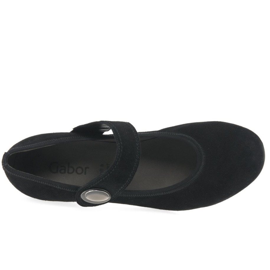 Fekete Velúr Gabor Nola Női Mary Jane Bírósági Cipő