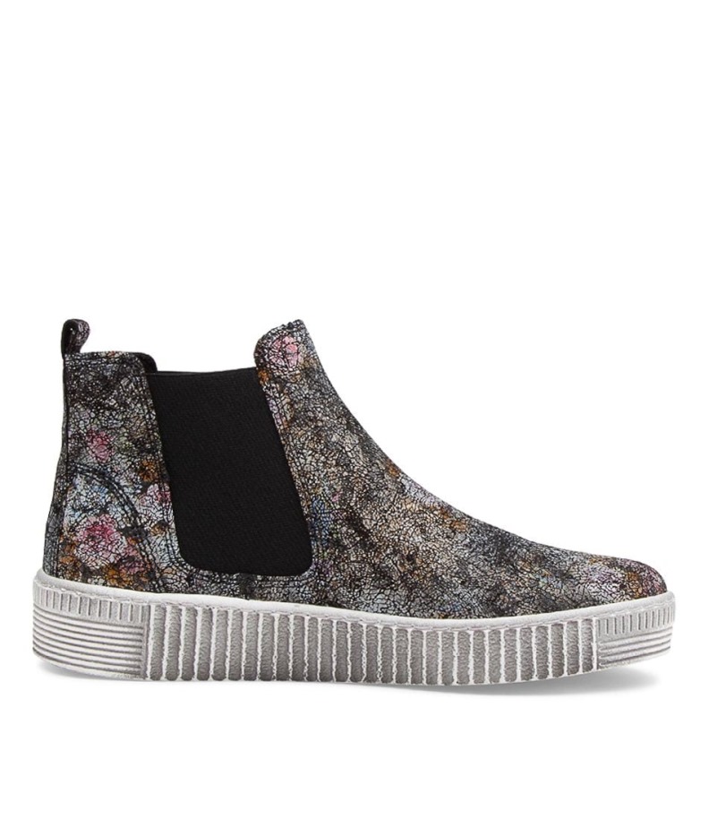 Gabor Angels Schwarz Bőr Chelsea Csizma