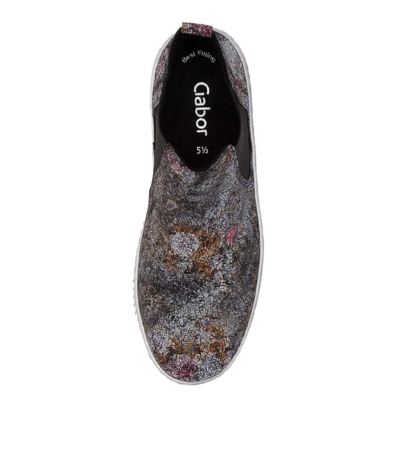 Gabor Angels Schwarz Bőr Chelsea Csizma