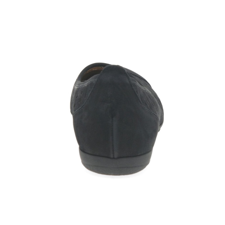 Gabor Fekete Nubuk Fodros Női Stancolt Részlet Alkalmi Cipő