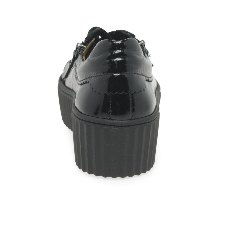 Gábor Black Patent Dolly Női Edzőcipő