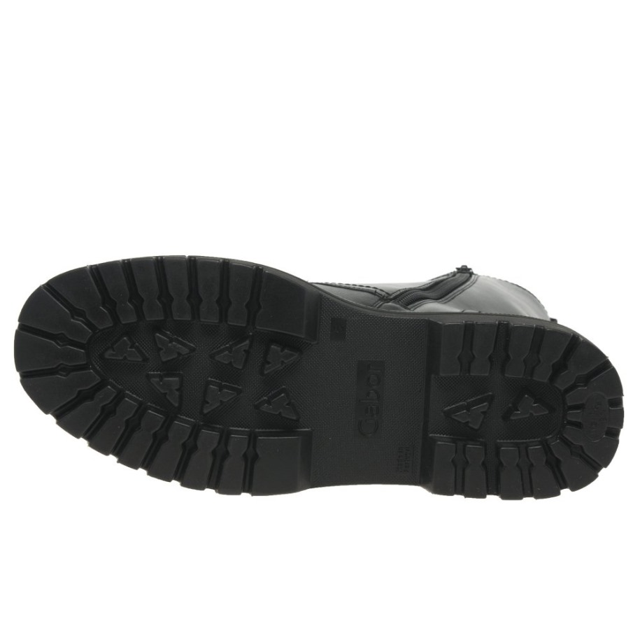 Gabor Fekete/fehér öltésű Genoa Női Katonai Csizma