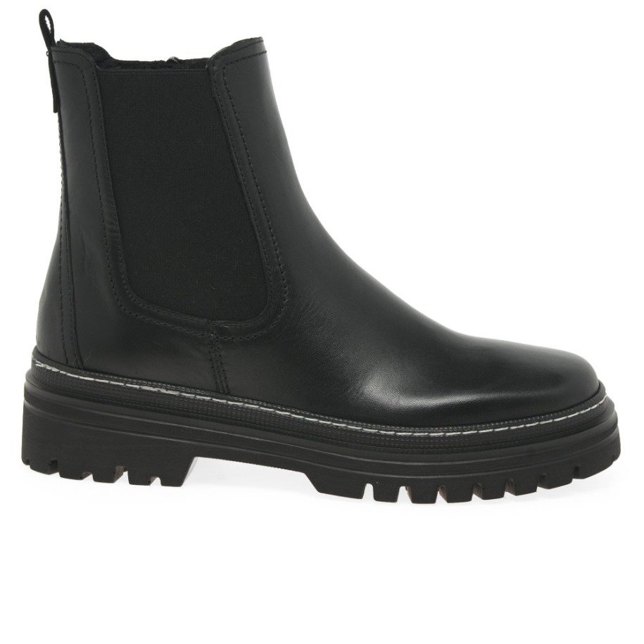 Gabor Gazania Női Chelsea Csizma Fekete/fehér öltés