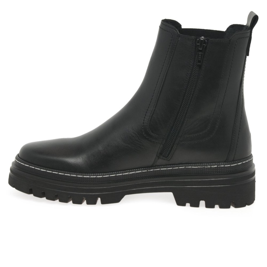 Gabor Gazania Női Chelsea Csizma Fekete/fehér öltés