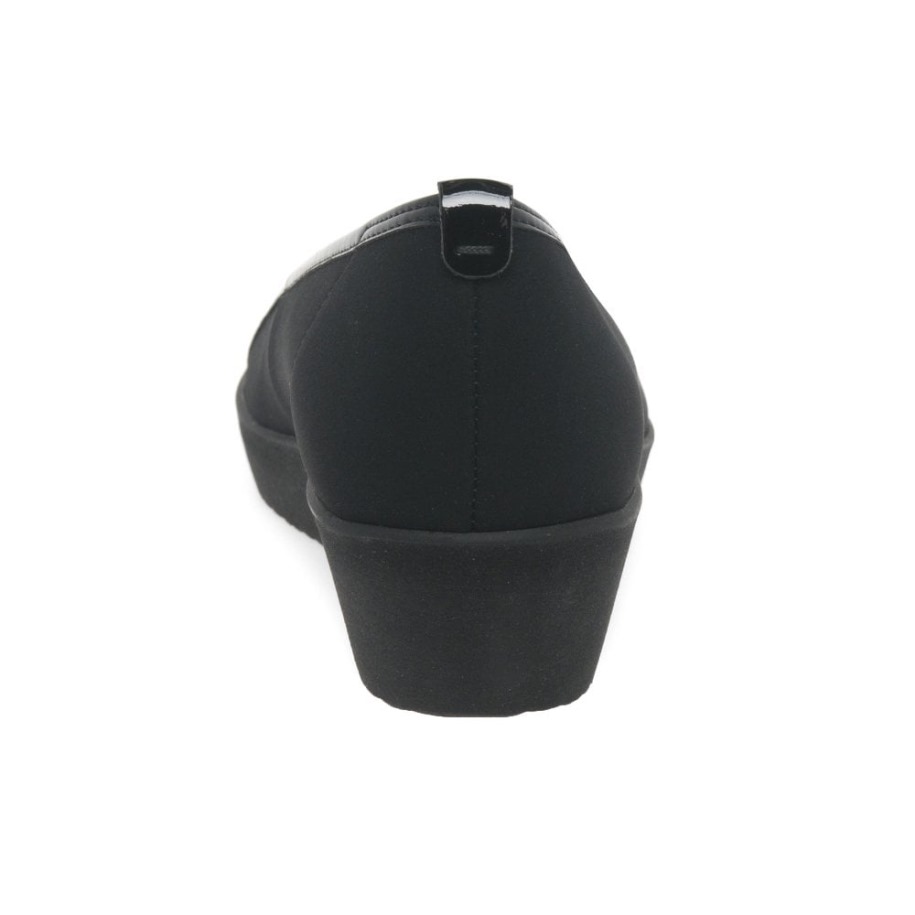 Orient Női Széles Szabású Alkalmi Cipő Gabor Fekete Elasztikus/patent