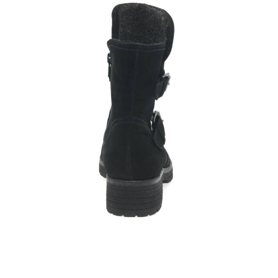 Shiraz Női Csat Részlet Motoros Csizma Gabor Fekete Olaj Nubuk