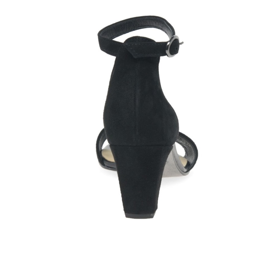 Unikornis Női Magas Sarkú Szandál Fekete Velúr Gabor