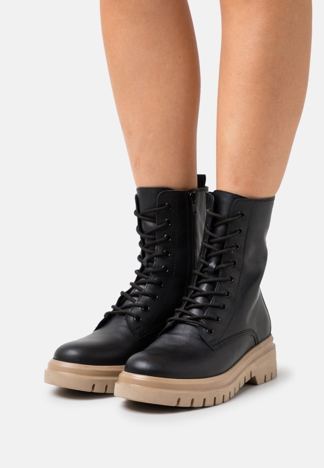 Karamell/szürke Platform Csizma Gabor